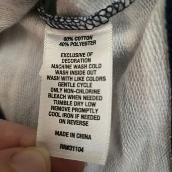 NWT Crown & Ivy Kids 3T Navy Half Zip Pullover Striped Cotton Blend Long Sleeve - Picture 6 of 8